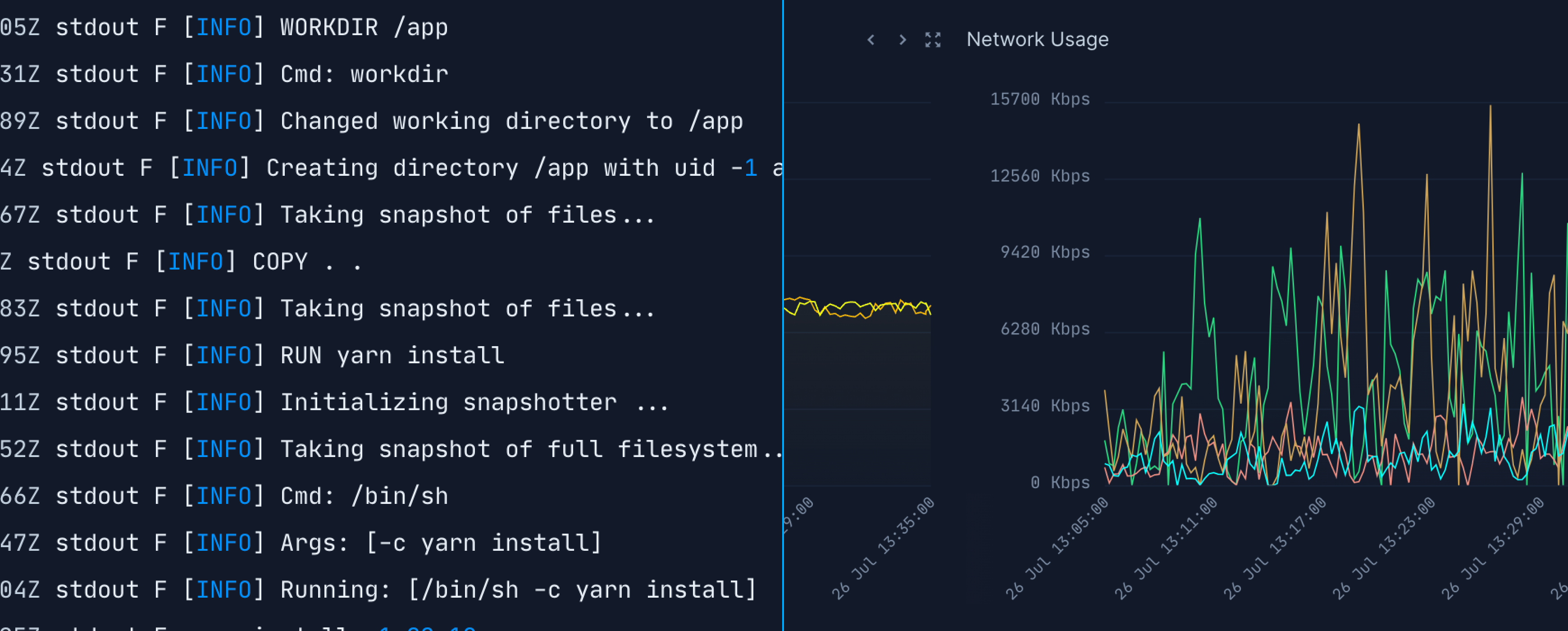 Screenshot of Northflank service logs view